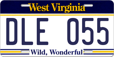 WV license plate DLE055