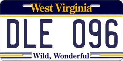 WV license plate DLE096