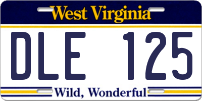 WV license plate DLE125