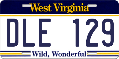 WV license plate DLE129