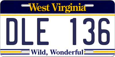 WV license plate DLE136