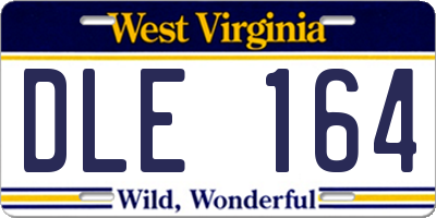 WV license plate DLE164