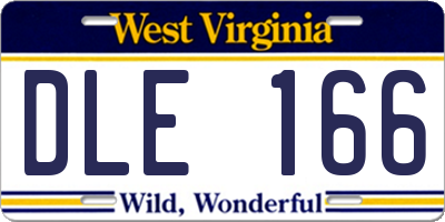 WV license plate DLE166