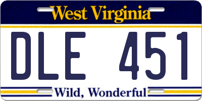 WV license plate DLE451