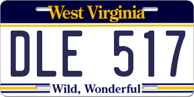WV license plate DLE517