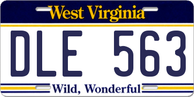 WV license plate DLE563
