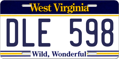 WV license plate DLE598