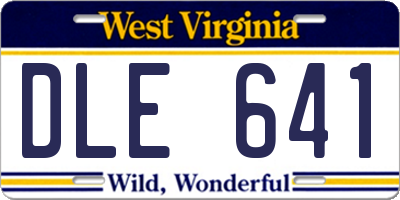 WV license plate DLE641