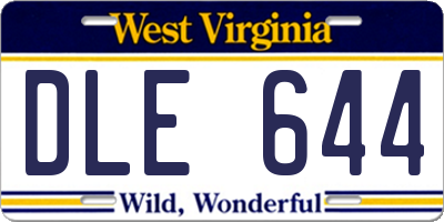 WV license plate DLE644
