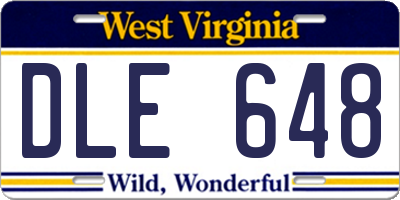 WV license plate DLE648