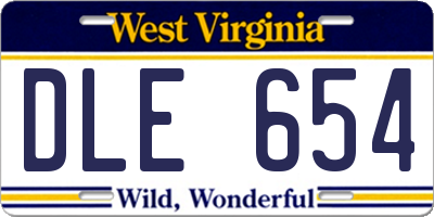 WV license plate DLE654