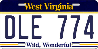 WV license plate DLE774