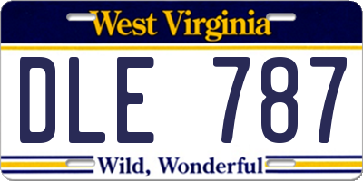 WV license plate DLE787