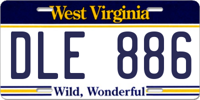 WV license plate DLE886