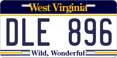 WV license plate DLE896