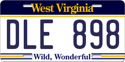 WV license plate DLE898