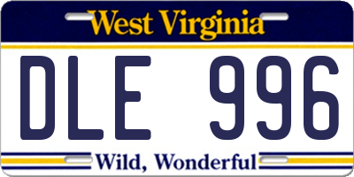 WV license plate DLE996