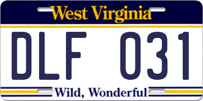 WV license plate DLF031