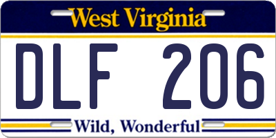 WV license plate DLF206