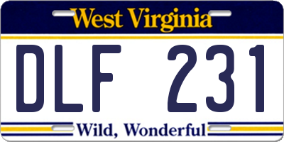 WV license plate DLF231