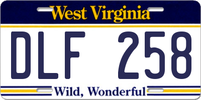 WV license plate DLF258