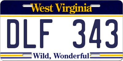 WV license plate DLF343