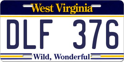 WV license plate DLF376