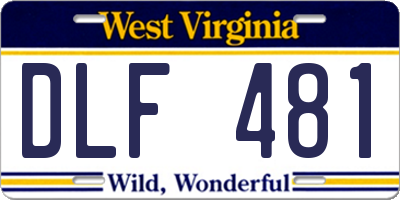 WV license plate DLF481