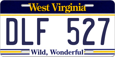 WV license plate DLF527