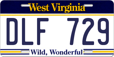 WV license plate DLF729