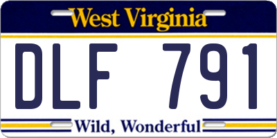 WV license plate DLF791