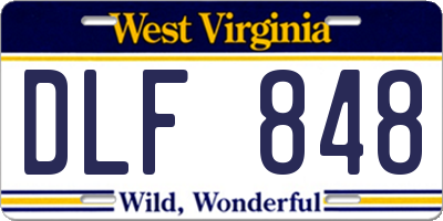 WV license plate DLF848