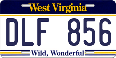 WV license plate DLF856
