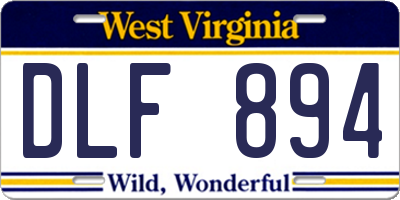 WV license plate DLF894