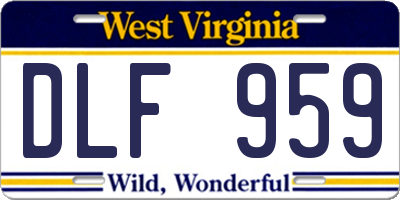 WV license plate DLF959
