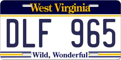 WV license plate DLF965
