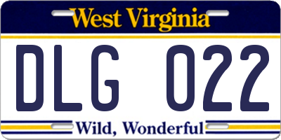 WV license plate DLG022