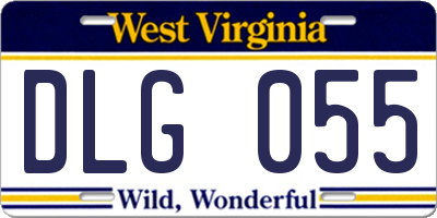 WV license plate DLG055