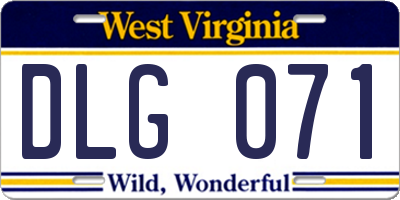 WV license plate DLG071