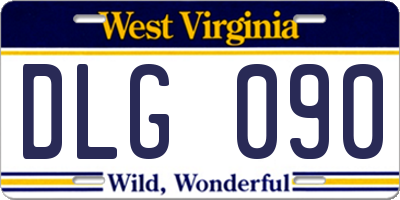 WV license plate DLG090