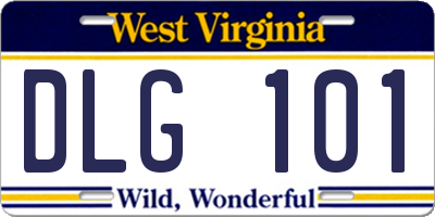 WV license plate DLG101