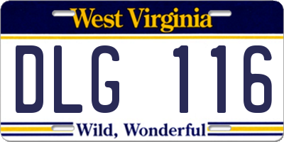 WV license plate DLG116