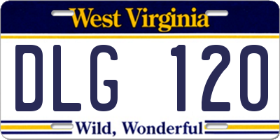 WV license plate DLG120
