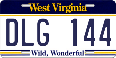 WV license plate DLG144