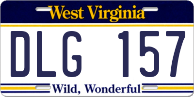 WV license plate DLG157