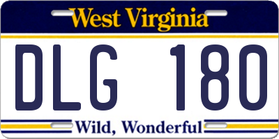 WV license plate DLG180