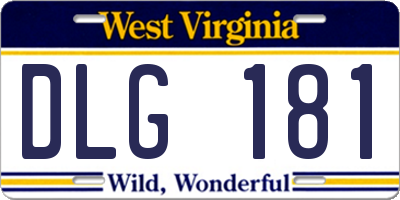 WV license plate DLG181