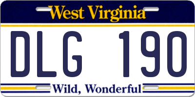 WV license plate DLG190