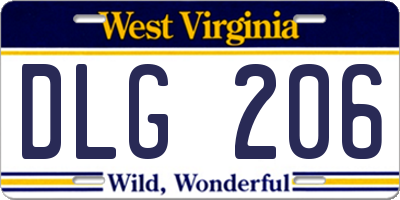 WV license plate DLG206