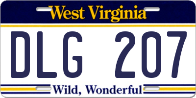 WV license plate DLG207